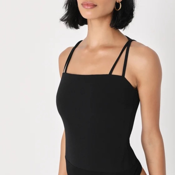Lulus Crushin' All Night Black Strappy Sleeveless Bodysuit - Size XS - Picture 2 of 4